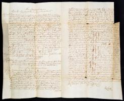 1758 Beniczky István alispán levele buzini Keglevich Gábor részére birtokügyekben, magyar nyelven, r...