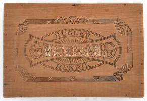 Kugler Henrik Gerbeaud fa doboz, 19x13x5 cm