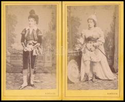 cca 1860-1900 Nagyrészt azonosításra váró színészeket és énekeseket ábrázoló 10 db keményhátú fotó v...