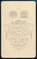 cca 1885 Báró Földváry Sándor (1840-?), keményhátú fotó W. Höffert műterméből, feliratozva, 10×6 cm