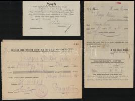 cca 1931-1962 Különféle judaika iratok: bár micvó meghívó, kölcsön, stb., összesen 7 db