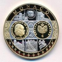 ~2002. Emlékérem az euróövezet országainak közös valutájáról - Monaco aranyozott, ezüstözött Cu-Ni emlékérem (35mm) T:PP