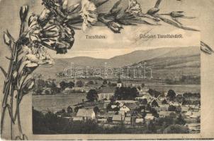 1911 Turzófalva, Turzovka; virágos montázslap. Weichherz Dávid kiadása / floral montage (EK)