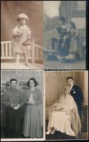 cca 1900-1950 Régi fotólapok, fotók, csoportképek, hangulatképek, műtermi portrék, 32 db, 8,5×6 és 1...