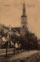 1908 Vágújhely, Neustadt an der Waag, Nové Mesto nad Váhom; Római katolikus templom. Steinmanu Jakab kiadása 791. / church (EK)