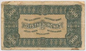 1923. 500K "Magyar Pénzjegynyomda Rt. Budapest" nyomdahely jelöléssel T:III-
