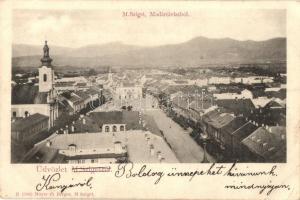 Máramarossziget, Sighetu Marmatiei; tér és templom. Mayer és Berger / square and church (EK)