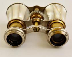 Színházi látcső, gyöngyház berakással, 8×10 cm