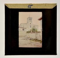 Vegyes üvegdia tétel, közte erdélyi látképekkel