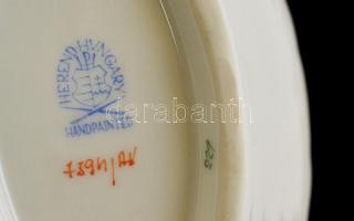 Herendi Apponyi mintás áttört tálka, kézzel festett, jelzett, hibátlan, 11×7 cm