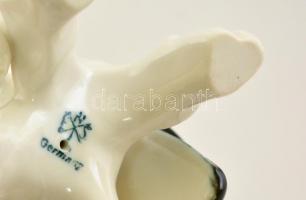 Ens sárgabóbitás kakadu, kézzel festett, jelzett, hibátlan, m:20 cm