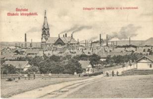 1909 Diósgyőr (Miskolc), Vasgyár látképe az új templommal