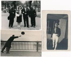 cca 1930-1960 Régi idők humora, 11 db humoros fotó egy részük hátulján feliratozva, különböző méretb...
