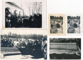 cca 1940-1960 7 db temetési fotó, különböző méretben, közte pecséttel jelzett is