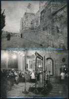 Kőbányai János (1951- ): Betlehemi és jeruzsálemi életképek, 12 db fotó, hátuljukon feliratozva, 18×...