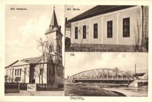 Gesztely, Református templom és iskola, híd
