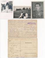 cca 1915-1940 Vegyes militária tétel: tábori lap, fotók, összesen 5 db