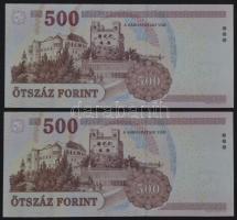 2007. 500Ft "EA" (2x) sorszámkövetők, nyomdai papírránc T:I