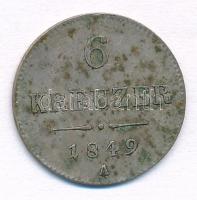 Ausztria 1849A 6kr Ag T:2 patina Austria 1849A 6 Kreuzer Ag C:XF patina Krause KM#2200