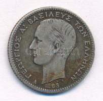 Görögország 1883A 1D Ag I. György T:2 ph. Greece 1883A 1 Drachmai Ag George I C:XF edge error