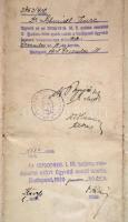 1912 Budapest, az ügyvédi vizsgálóbizottság által kiállított ügyvédi bizonyítvány, okmánybélyeggel