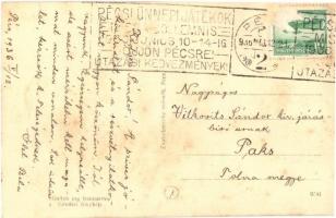 1936 Pécs, Országzászló. So. Stpl