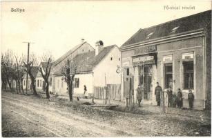1916 Sellye, Fő utca, Makovics J. István órás üzlete és saját kiadása