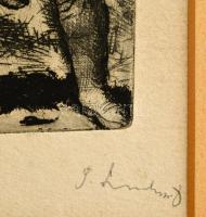 Olvashatatlan jelzéssel: Magyar nemes, rézkarc, papír, paszpartuban, 15,5×6 cm