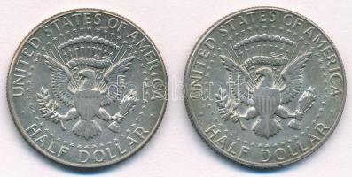Amerikai Egyesült Államok 1968D-1969D 1/2$ Ag "Kennedy" (2x) T:2 
USA 1968D-1969D 1/2 Dol...