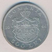 Románia 1944. 500L Ag "I. Mihály" T:1-,2 
Romania 1944. 500 Lei Ag "Mihai I" C:...