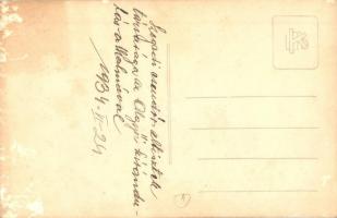 1934 Algyő, Szegedi csendőr altisztek társasága a kirándulás alkalmával. group photo  (Rb)