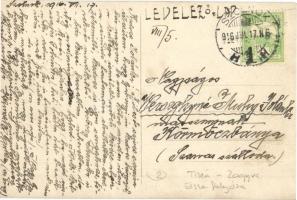 1916 Szolnok, Tisza és Zagyva összefolyása halászhajókkal. photo