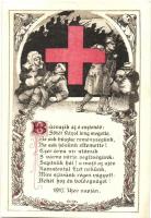 1917 Búcsúzik az ó esztendő... Újév napján / WWI K.u.K. military Red Cross art postcard s: Földes (non PC) (EK)