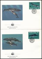 WWF Whales set 4 FDC WWF: Bálnák sor 4 db FDC-n