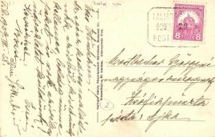 1929 Taliándörögd, Klastrom rom, Fő utca, evangélikus és római katolikus templom + PU pecsét