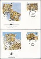 WWF Leopard set 4 FDC WWF: Leopárd sor 4 db FDC-n