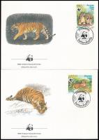 WWF Tiger set 4 FDC WWF: Tigris sor 4 db FDC-n