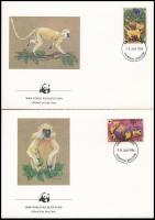 WWF Gee's golden langur set 4 FDC WWF: Aranylangur sor 4 db FDC-n