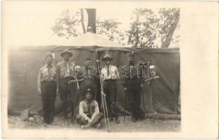 1921 Dunavecse, KIE (Keresztyén Ifjúsági Egyesület) tábor a dunapentelei avar kori sírokból, cserkészek. photo