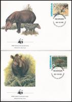 WWF Tapir set 4 FDC WWF: Tapír sor 4 db FDC-n