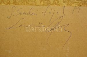 Lőrincz Ferenc (?- ): Erdő tavaszelőn, pasztell, papír, hátulján jelzett, paszpartuban, üvegezett fa...