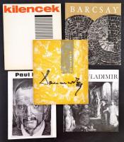 1959-1980 A Műcsarnok 5 db kiállítási katalógusa:  Domanovszky Endre (1959), Kilencek (1968), Barcsay Jenő - A szentendrei mozaik (1970), Paul Klee (1976), Szabó Vladimir (1980). Változó állapotban.