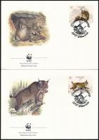 WWF Iberian lynx set 4 FDC WWF: Ibériai hiúz sor 4 db FDC-n