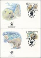 WWF Polar bear set 4 FDC, WWF: Jegesmedve sor 4 db FDC-n