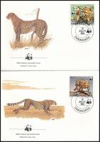 WWF Cheetah set 4 FDC WWF: Gepárd sor 4 db FDC-n