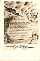 1942 Valahol Oroszországban. Emléklap / WWII Hungarian military art postcard from Russia
