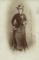 1902 Lady in hunting equipment with gun. photo (fl)
