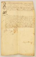 1777 Bécs, Kornis Mihály (?-?) gróf leirata az erdélyi kormányzósághoz az uralkodói rendeletek végrehajtása tárgyában, latin nyelven, a külzeten viaszpecsét töredékével