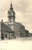 Kolozsvár, Cluj; Vármegyeház, Jakner József cipész üzlete / county hall, shoemakers shop