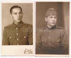 2 db magyar katonai portré fotó képeslap 1936-ból és 1942-ből / 2 Hungarian soldiers portraits from 1936 and 1942